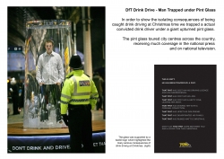 Drink Drive: Man trapped under pint glass