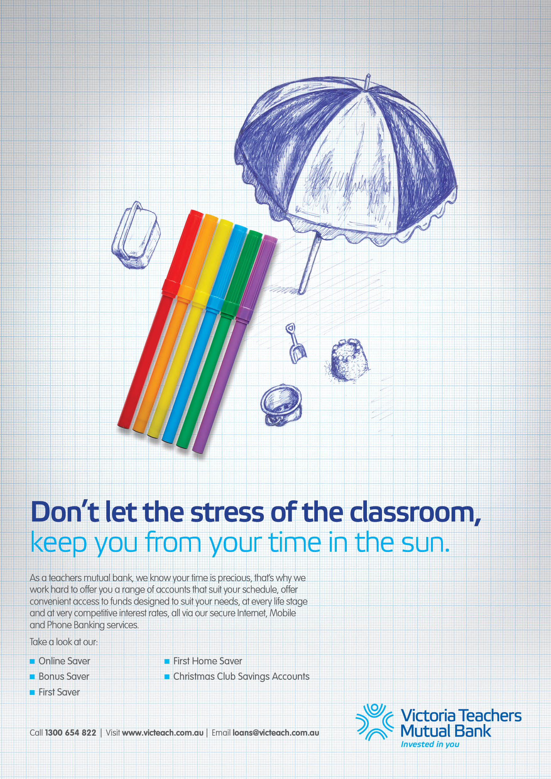 Print ad: Victoria Teachers Mutual Bank: Markers